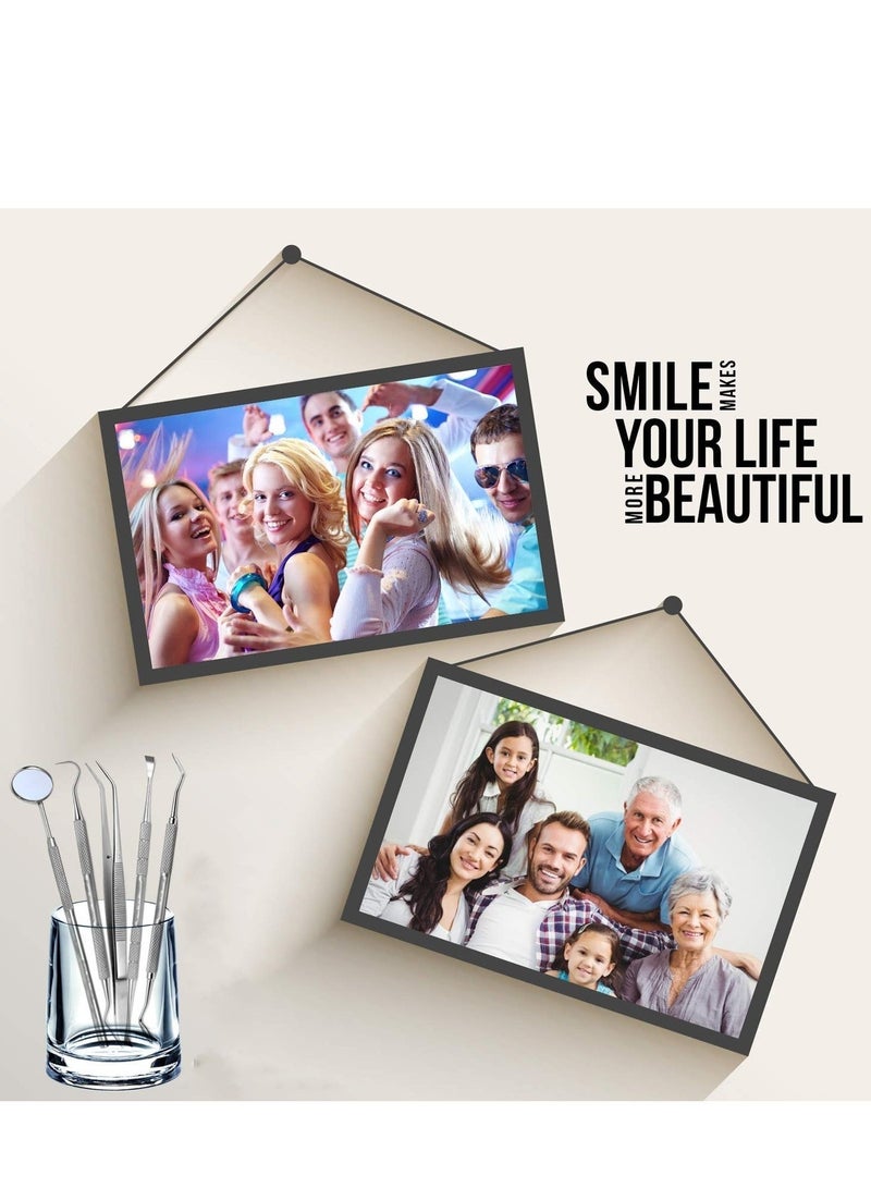 مجموعة أدوات أسنان احترافية 5 قطع – أداة إزالة البلاك ومكشطة الجير من الفولاذ المقاوم للصدأ مع ملقط ومرآة فم - Image 4